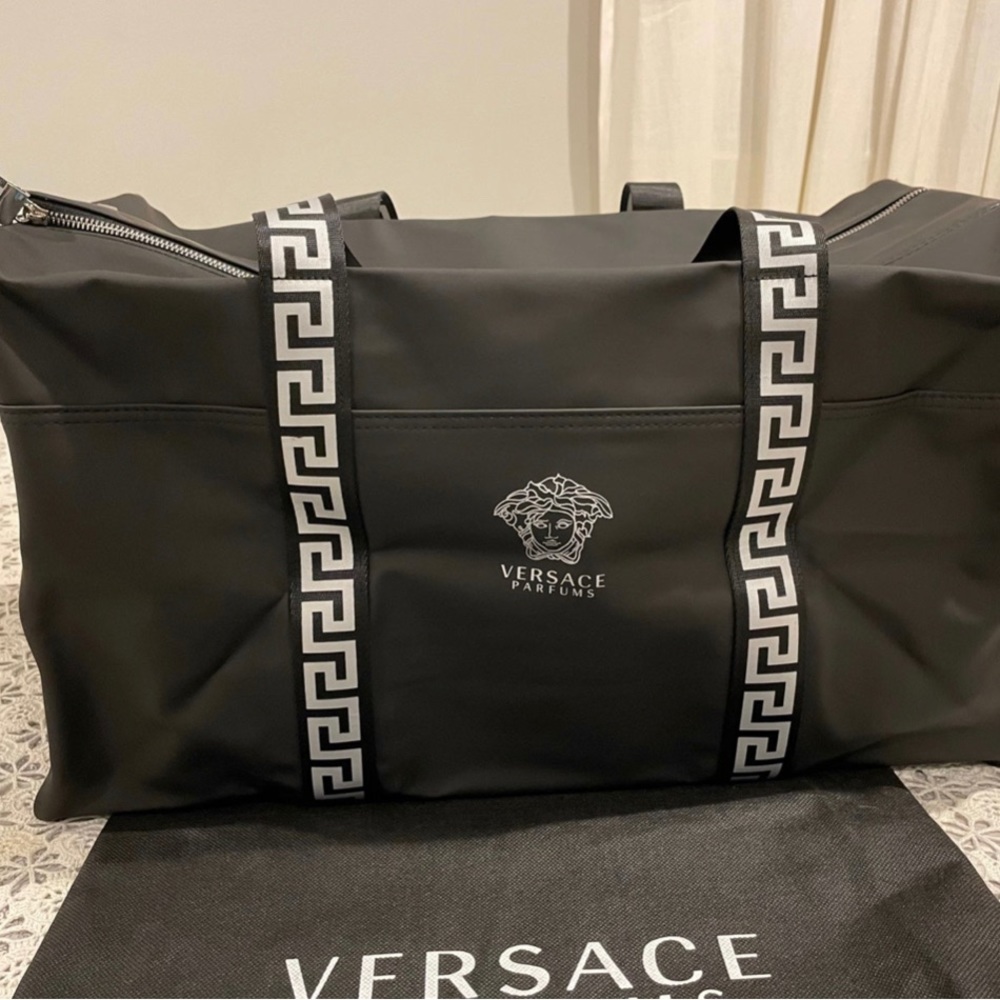 VERSACE Parfums black duffle bag NEW